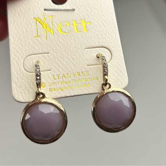 Neu Costume Lavender Gold Tone Earrings C-3 - Picture 1 of 3